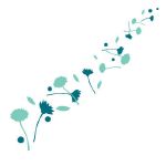 Stickers Déco Fleurs Turquoise Vert Canard