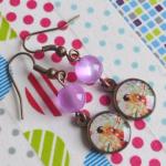 Boucles d'Oreilles Danse Lilas Litchi