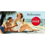 Plaque Métallique Déco Delicious Coca Cola 25x50 cm