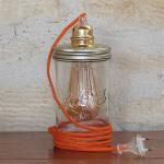 Lampe Bocal Cordon Orange