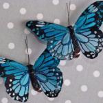 Papillons Décoratifs Bleus Paillettes (set de 2)