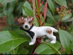 Collier Porcelaine Jack Russel Chaine Dorée