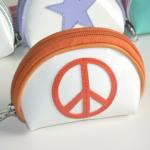 Porte-Monnaie Blanc/Peace&Love Orange
