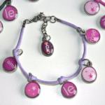 Bracelet Coton Fille J'Aime le Rose Lilas Litchi