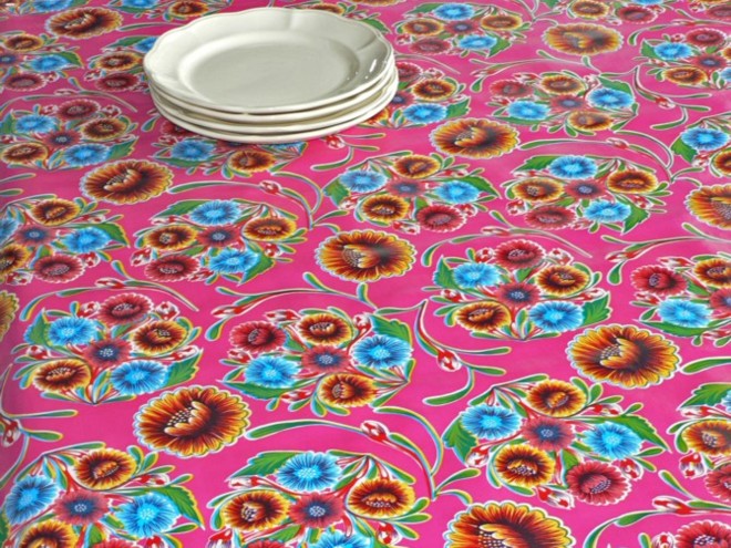 Toile cire Floralpola Fuschia