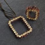 Collier et Bague Aliano Strass Square Copper