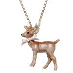 Collier Stag Porcelaine Chaine Dorée And Mary