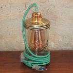 Lampe Bocal Cordon Vert Turquoise