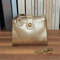 Portefeuille Compact Cuir Gold Crazy Lou