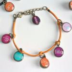 Bracelet Coton Fille Je Mens Orange Litchi