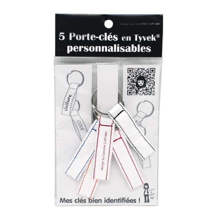 Porte-Clés Tyvek Personnalisables Caroline Lisfranc (x5)