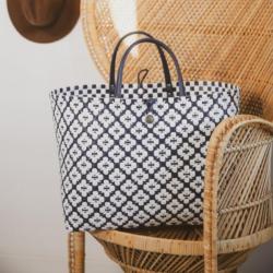 Sac Cabas Shopper L Motif Navy Handed By