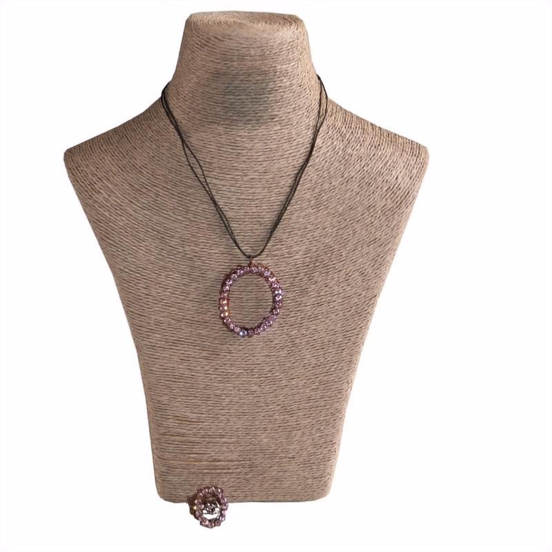 Collier et Bague Aliano Strass Circle Copper