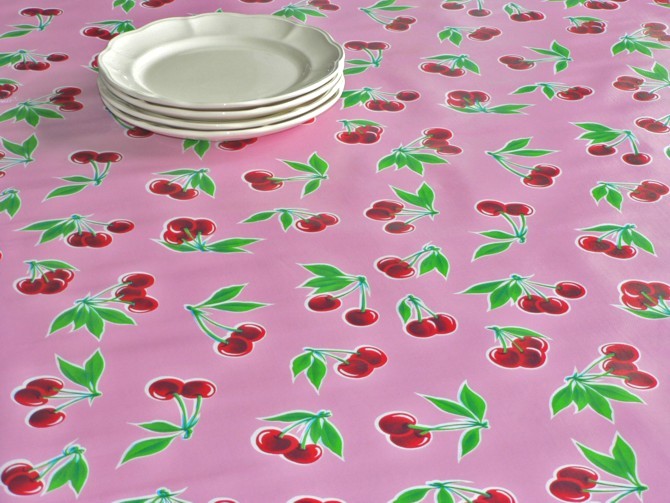 Toile cire Rose Cerises