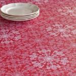 Toile Enduite Rouge Flocons Paillettes (x10cm)