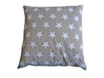 Coussin Taupe Etoiles Blanches 50x50 cm