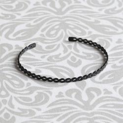 Bracelet Jonc Infinite Acier Noir Ikita