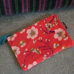 Trousse Velours Medium Blossom Bright Coral Les Touristes