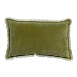 Coussin Velours Fara Olive 30x50cm