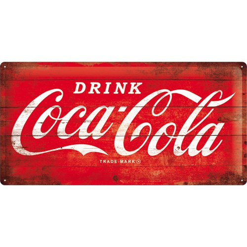 Plaque Métallique Déco Drink Coca Cola 25x50 cm
