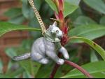 Collier Porcelaine Grey Cat Chaine Dorée