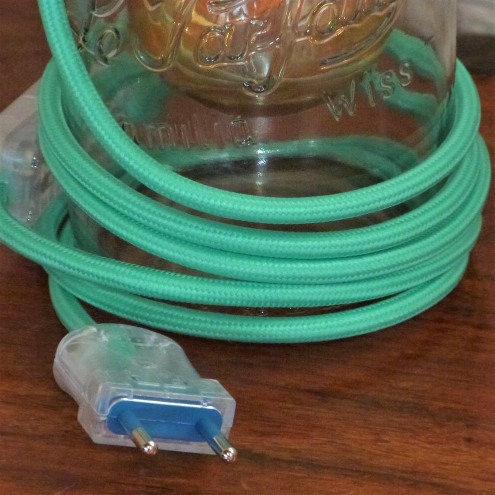 Lampe Bocal Cordon Vert Turquoise