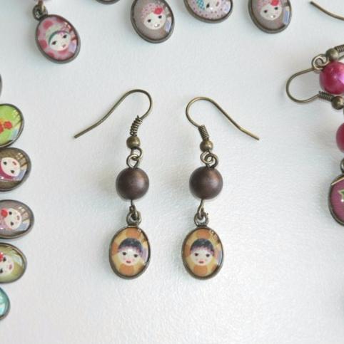 Boucles d'Oreilles Baby Doll Choco Litchi