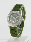 Montre Femme Silicone/Strass Kaki