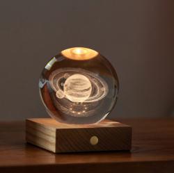 Lampe Amber Crystal Saturn Gingko