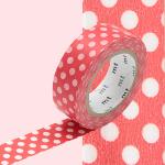 Masking Tape Pois Blancs Fond Rouge MT01D238Z