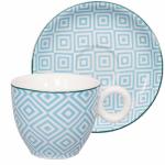 Tasse Expresso et Soucoupe Géo Eclectic Light Blue 