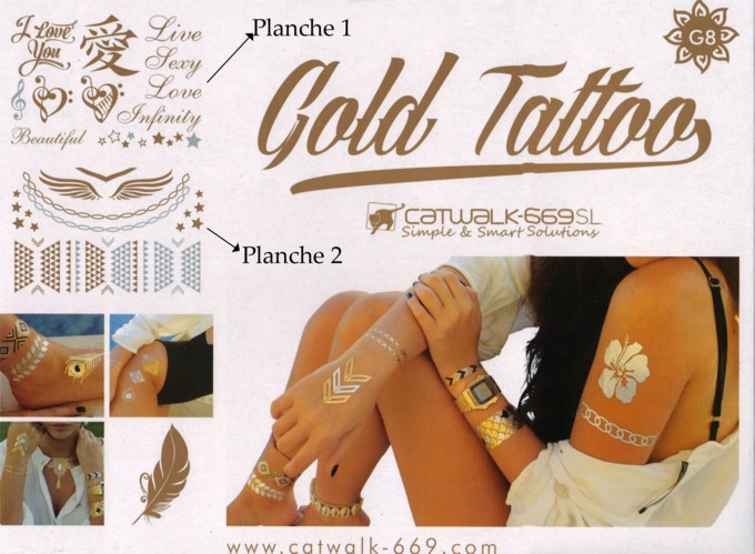 Tatouage Ephémère Gold Tattoo G8