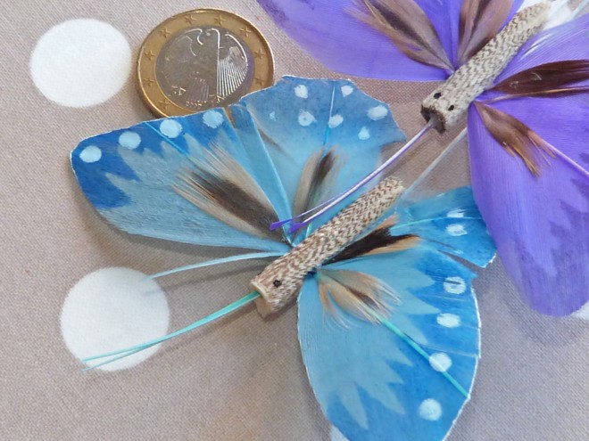 Papillons Décoratifs Bleu/Violet (set de 2)
