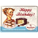 Carte Postale Métallique Happy Birthday