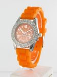 Montre Femme Silicone/Strass Orange