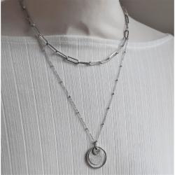 Collier Double Rang  Acier Dora Ikita