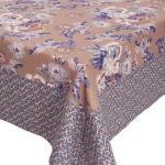 Nappe Bi Print Kytice Taupe 170x170 cm La Fiancée du Mekong