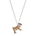 Collier Pug Pink Bow Porcelaine And Mary