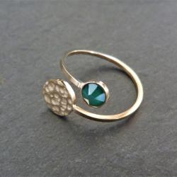 Bague Bohm Valvina Voyage Vert Acier Doré