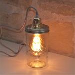 Lampe Bocal Cordon Gris