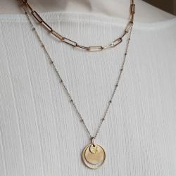 Collier Double Rang  Acier Doré Dora Ikita