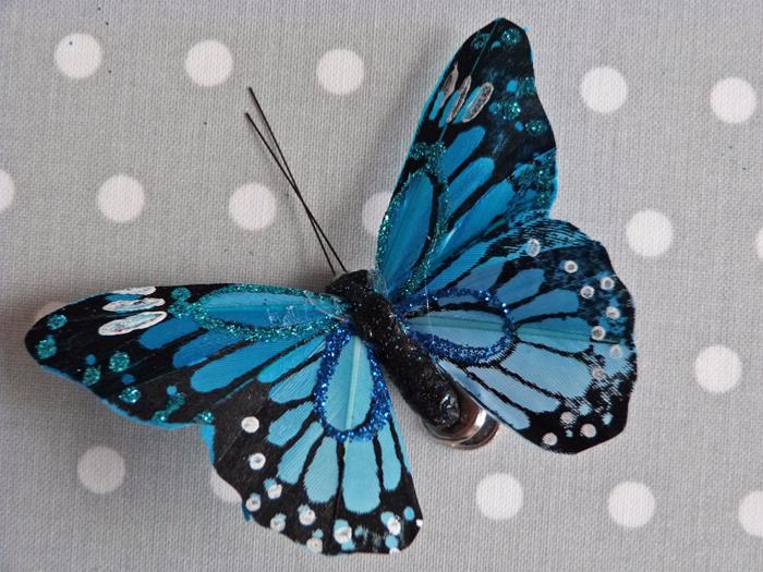 Papillons Décoratifs Bleus Paillettes (set de 2)