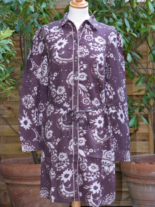 Robe Chemise Ambroisia Russian Flo Brown La Fiancée du Mekong