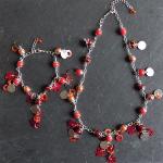 Collier et Bracelet Gandai Rouge