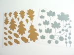 Stickers Déco Feuilles Gris Brun